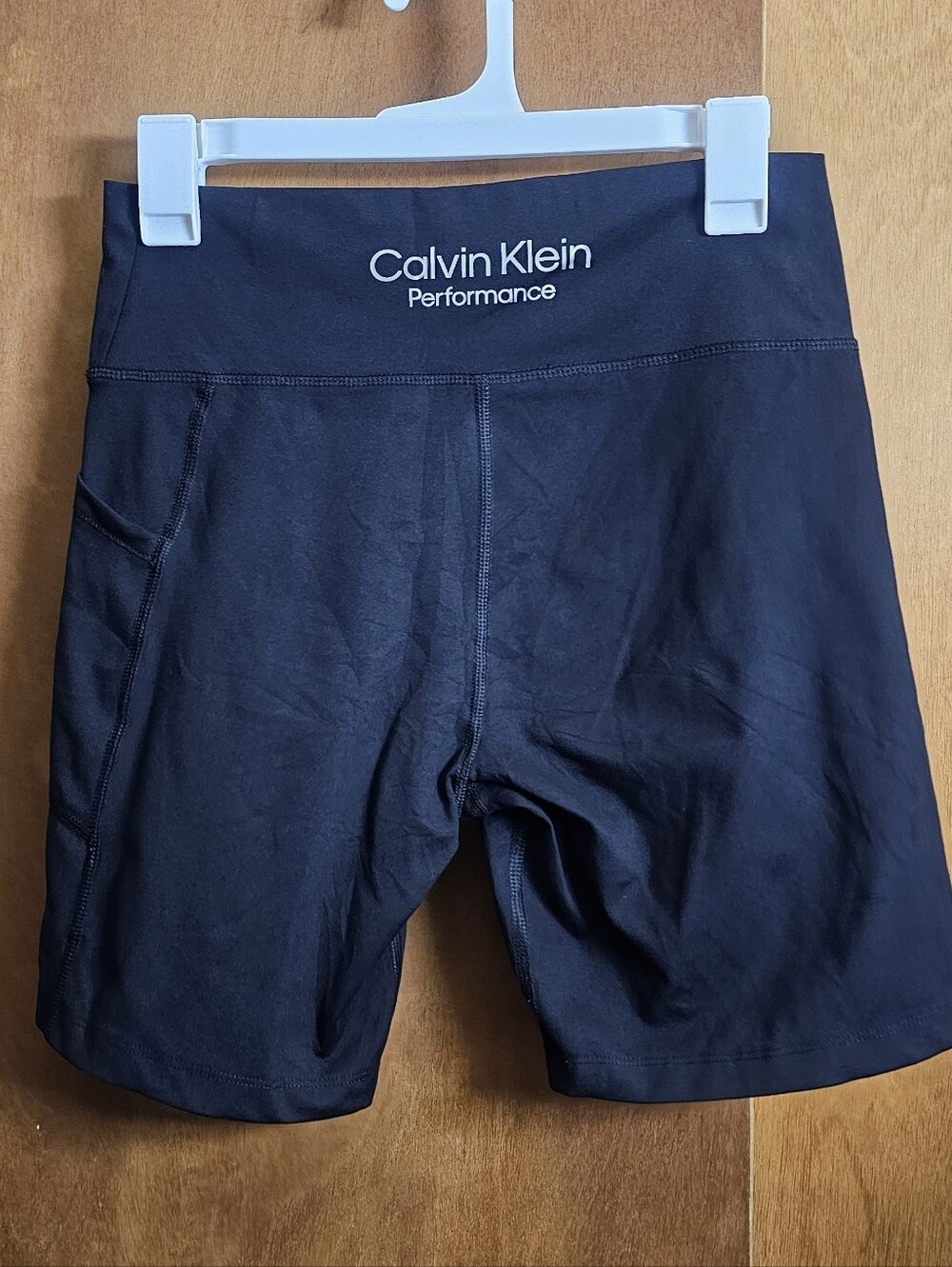 Calvin Klein Performance workout bike stretch short shorts womens black - Picture 3 of 5